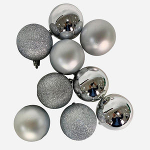 Silver Baubles (8cm) - View 1