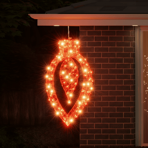 LED Red Starry Wire Finial with Drop