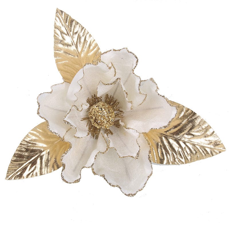 Ivory and Gold Magnolia with Clip (22x23cm)