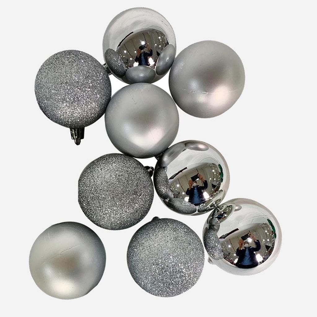 Silver Baubles (8cm) - View 2