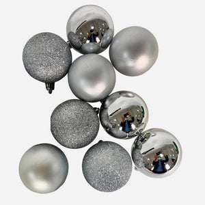 Silver Baubles (8cm) - View 2