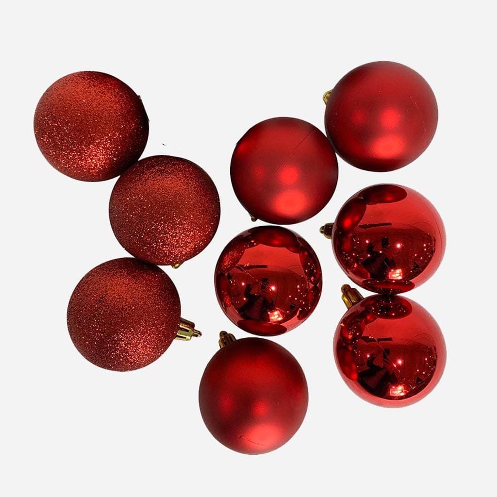 Red Baubles (8cm) - View 2