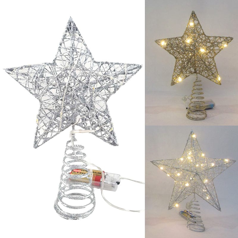 LED Metal Wire Star Tree Topper (25x30cm)