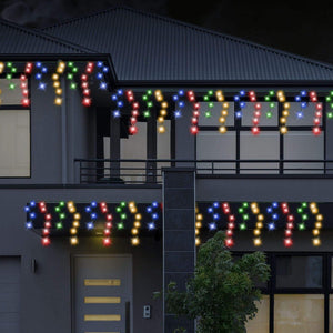 400 LED Solar Multicolour Icicle Lights (7.9m) - View 1