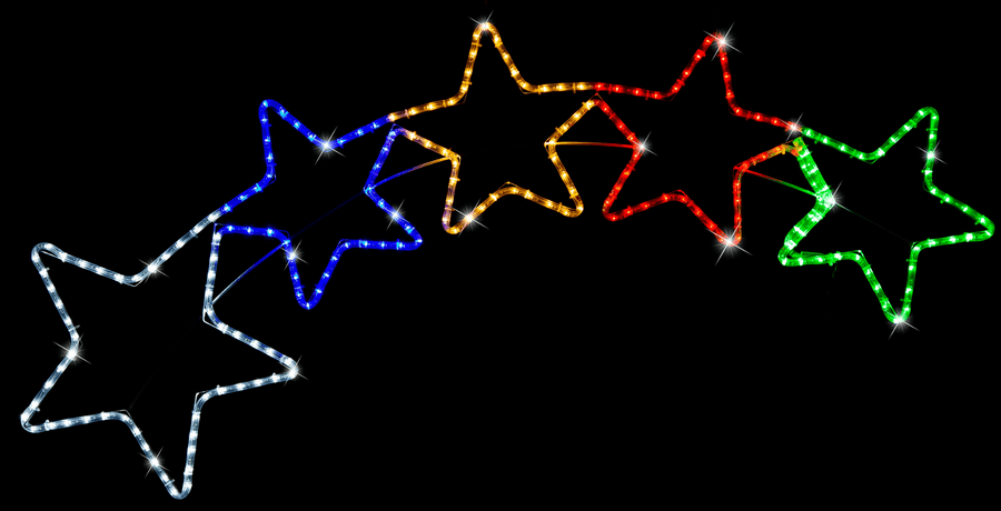LED Flashing Stars Banner Multicolour Rope Light