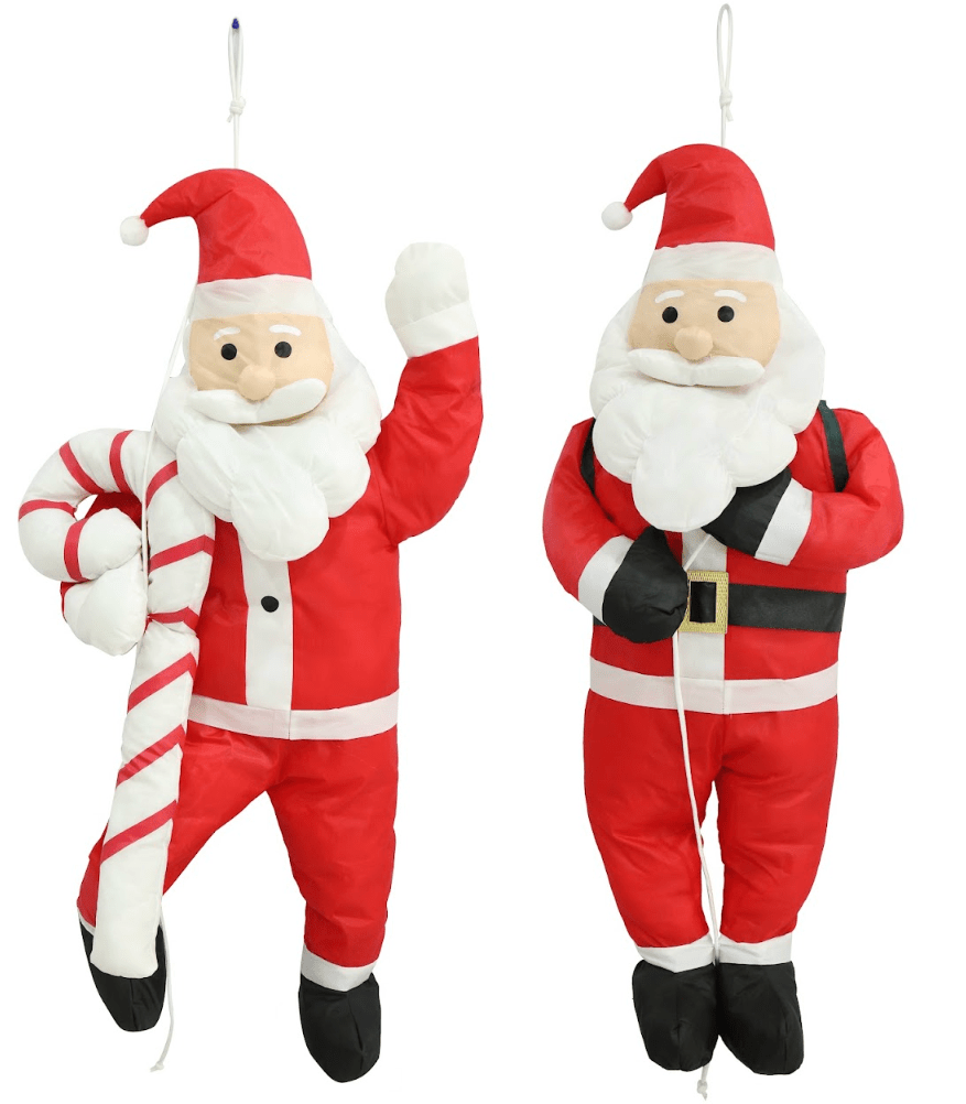 Nylon Santa with Rope or Candy Cane 2 Asst (120cm)