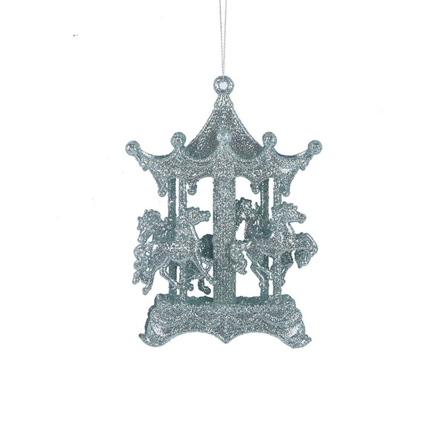 Mint Glitter Carousel Tree Ornaments (15.5x10x2cm)