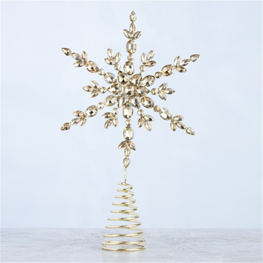 Amber Glass Snowflake Tree Topper (20x29cm)