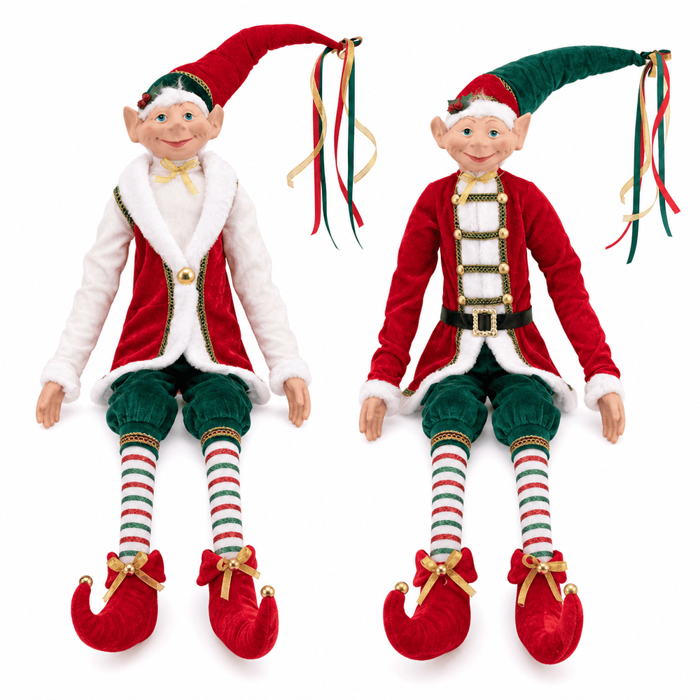 Red & Green Christmas Elves (90cm)