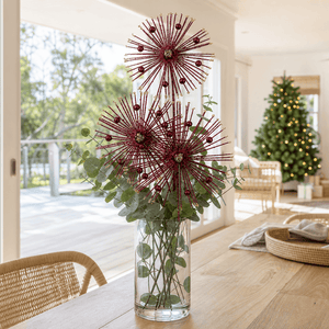 Plum Pink Starburst Glitter Stem (76cm)