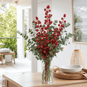 Cherry Red Berry Stem (75cm)