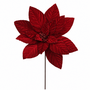 Red Velvet Poinsettia Stem (50cm)
