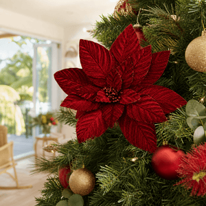 Red Velvet Poinsettia Stem (50cm)