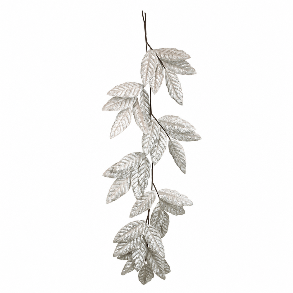 Platinum Velvet Leaf Garland (120cm)