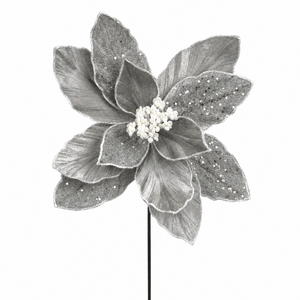 Platinum Velvet Poinsettia (29cm)
