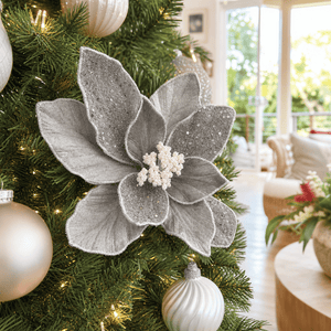 Platinum Velvet Poinsettia (29cm)