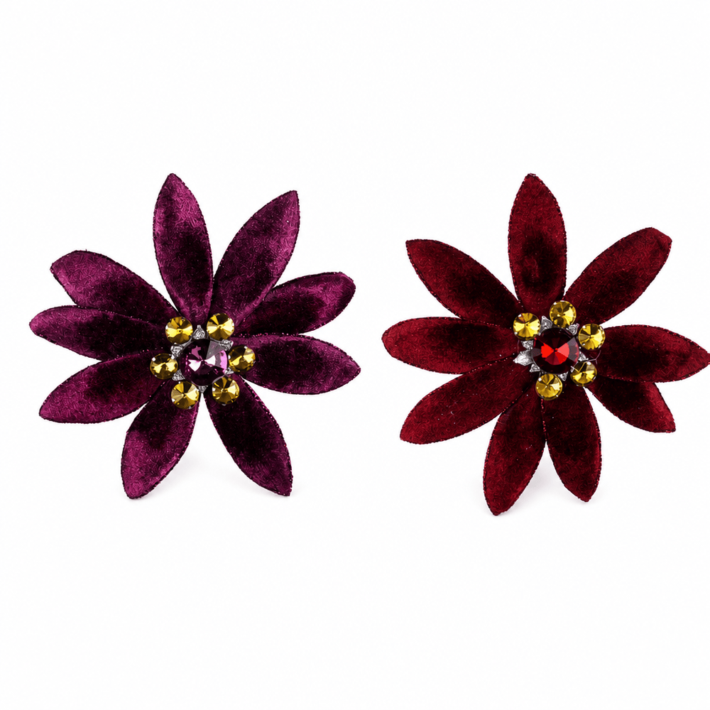 Cherry Red & Plum Daisy Clip (17cm)