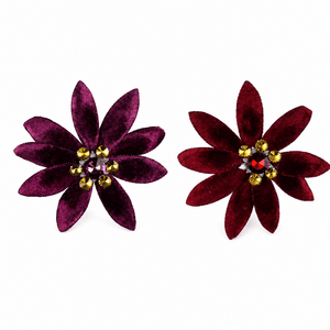 Cherry Red & Plum Daisy Clip (17cm)