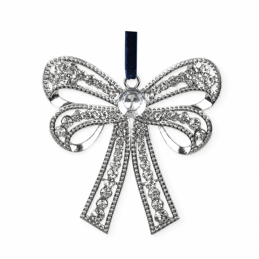 Crystal Bow Ornament (10cm)