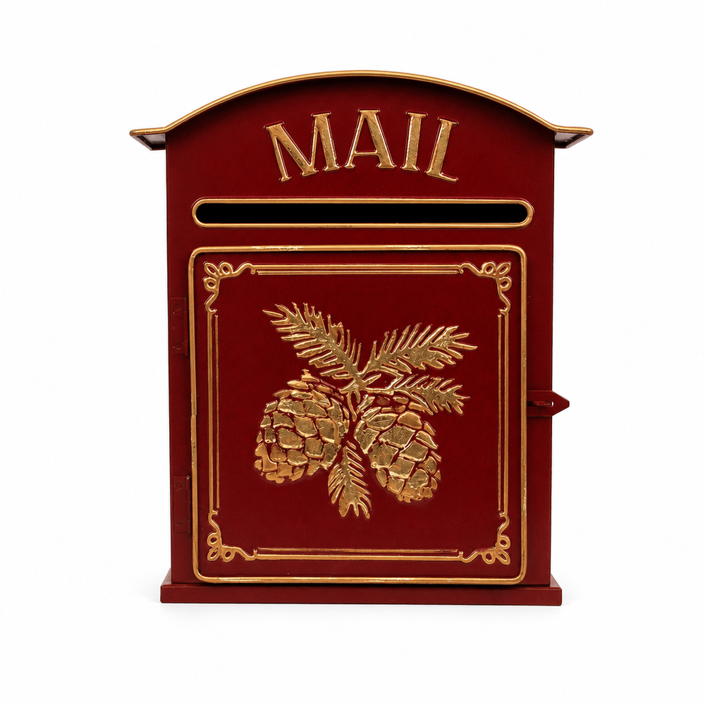Red Metal Mailbox (26.5x10x31.5cm)