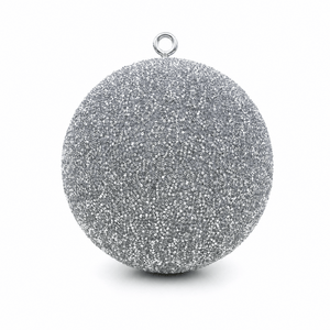 Silver Beaded Bauble (20cm)
