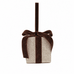 Champagne Velvet Ribbon Gift Box Ornament (8cm x 10cm)