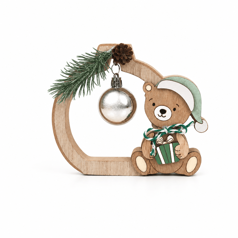 Wooden Teddy Tabletop Deco (15x12.5cm)