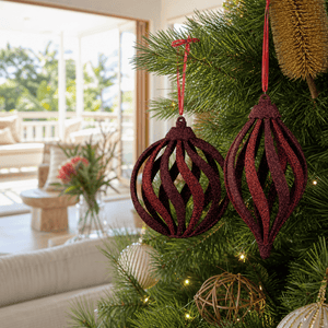 Burgundy & Plum Glitter Finial