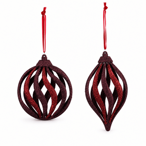 Burgundy & Plum Glitter Finial