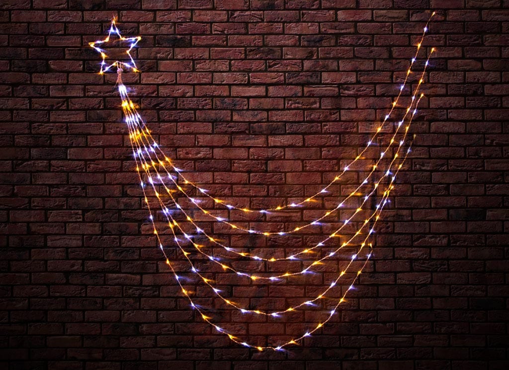 200 LED Warm and Cool White Waterfall Star (3m) - View 2