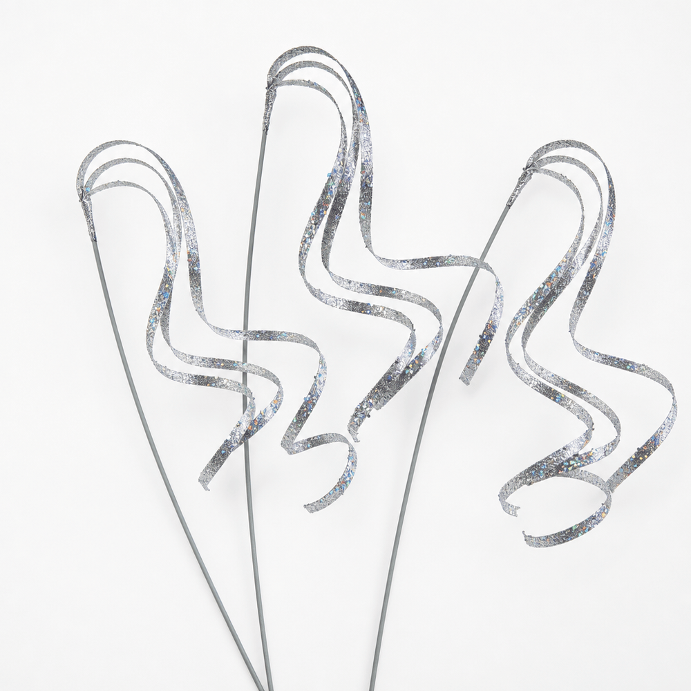 Metallic Spiral Pick Silver (130cm)