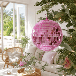 Pink Mirror Bauble (20cm) - lifestyle