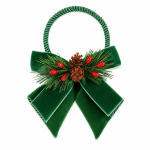 Green Flocked Twin Bells (15cm)