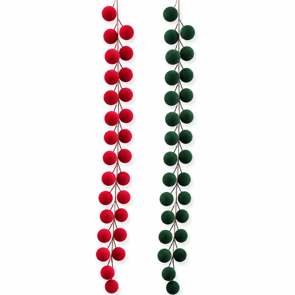 Flocked Berry Garland (90cm)