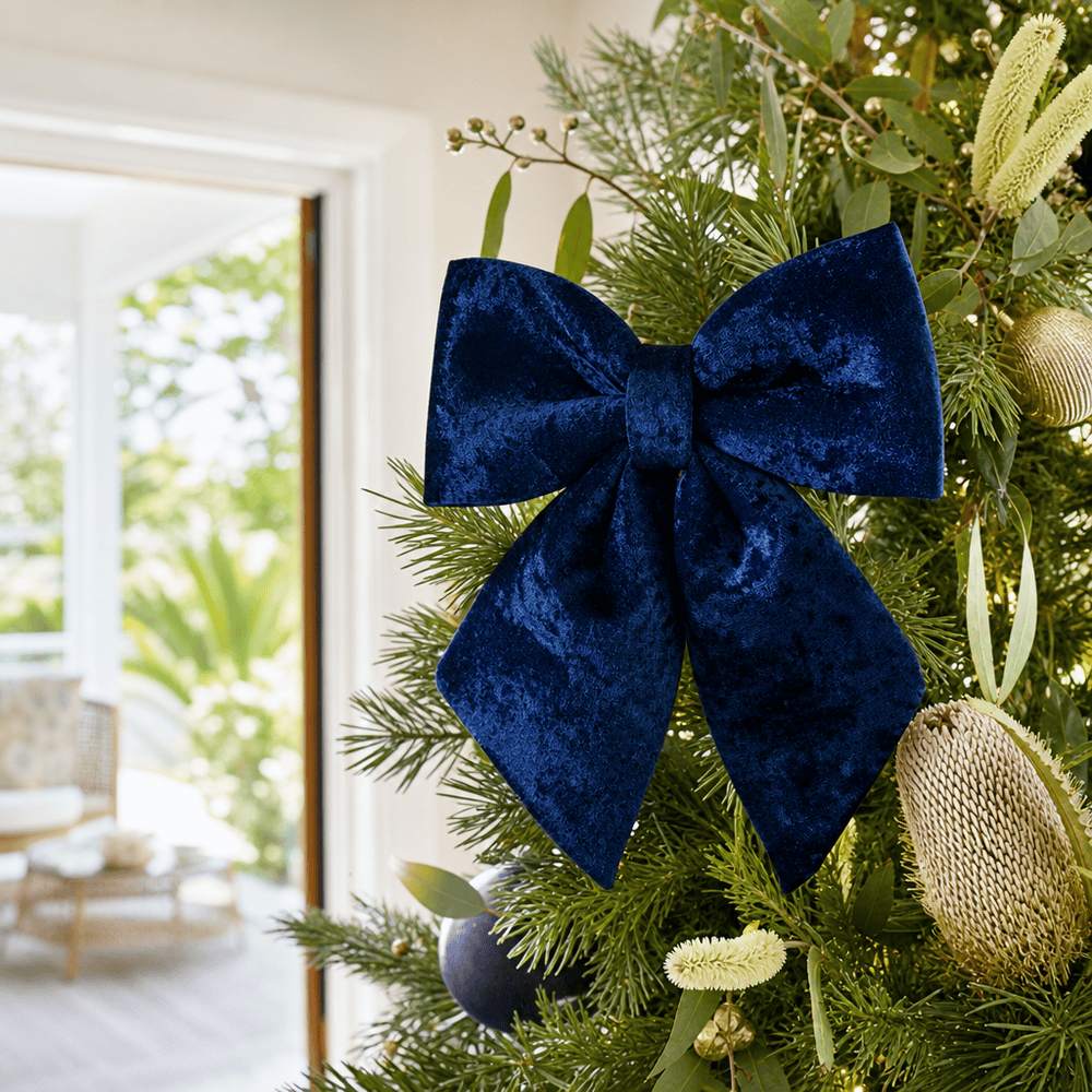 Blue Regal Velvet Bow (24cm)