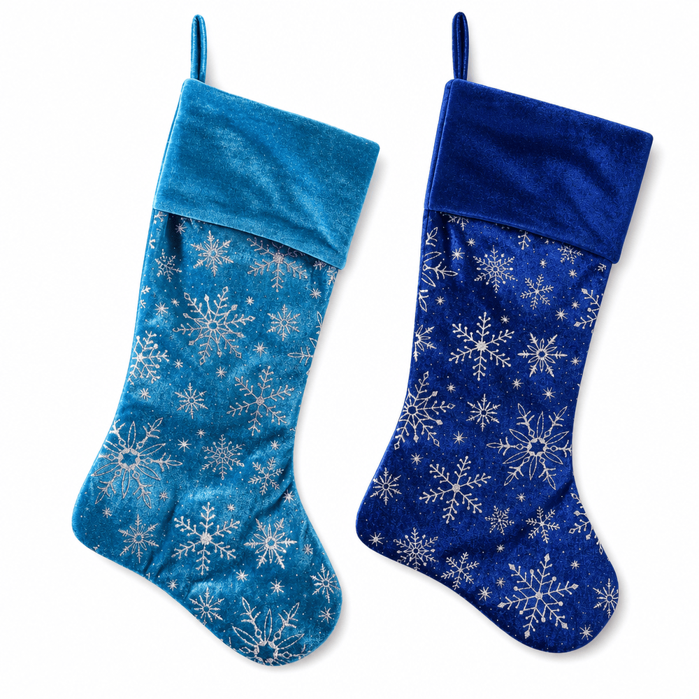 Blue Frost Snowflakes Stocking (51cm) Asst