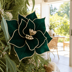 Green Luxe Poinsettia Clip