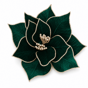 Green Luxe Poinsettia Clip