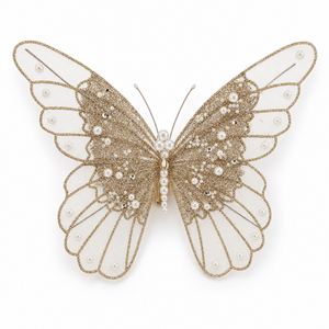 Champagne Organza Monarch Butterfly