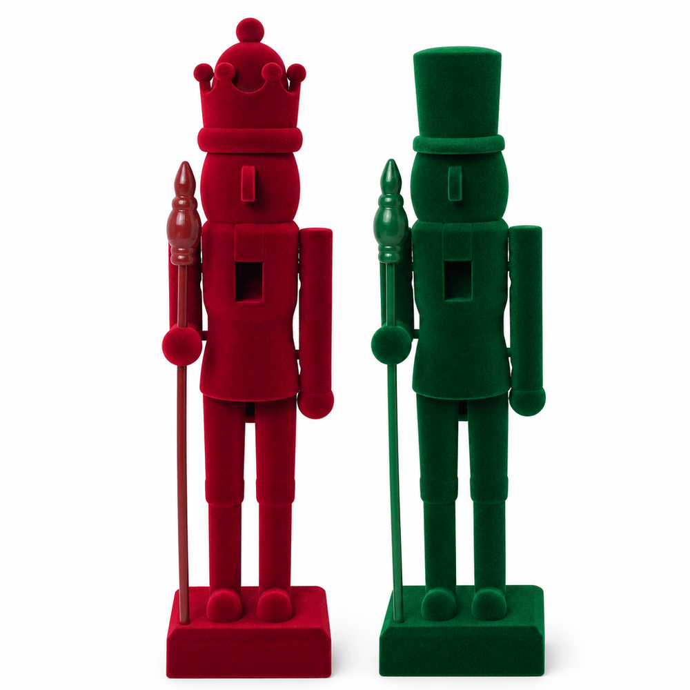 Flocked Nutcracker (38cm) Asst