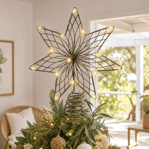 LED Champagne Star Tree Topper