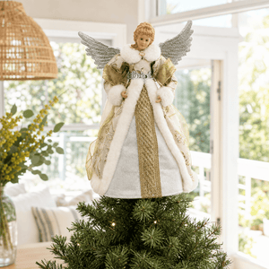 Starlight Angel Tree Topper styled in an Australian Christmas setting