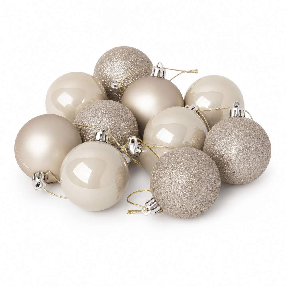 Gold Mix Baubles 9pk (6cm)