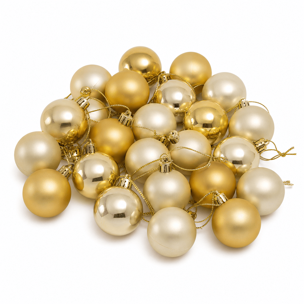 Champagne Baubles 24pk (3cm)