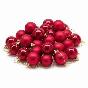 Red Mix Baubles 24pk (3cm)