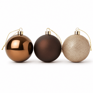 Coffee Mix Baubles 3pk (10cm)