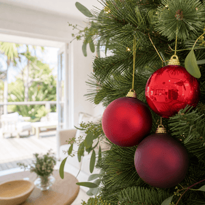 Burgundy Mix Baubles 3pk (10cm)