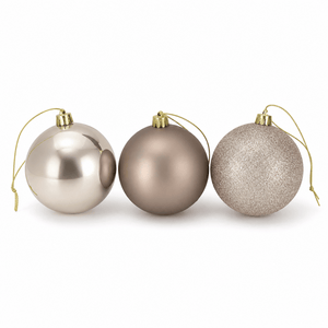 Gold Mix Baubles 3pk (10cm)