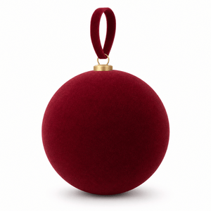 Flocked Bauble Burgundy (12cm)