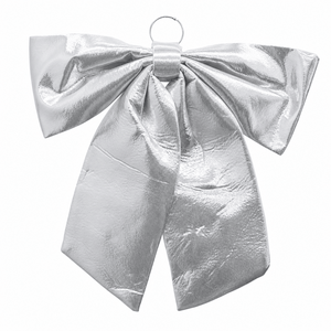 Silver Crinkle Large Bow